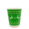 Go Pak Double Wall Christmas Cups 8oz / No Lids / 100 Cups Christmas Jumper Cups