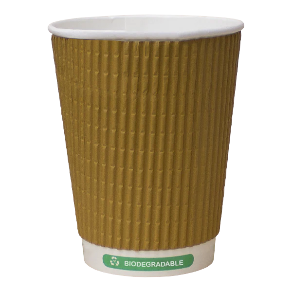 H Pack Ripple Wall Paper Cups Bio Triple Kraft Ripple