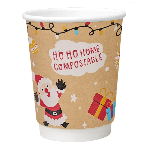 Go Pak Double Wall Christmas Cups Ho Ho Home Compostable Christmas Cups