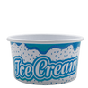 Colorful and stackable Delicious Ice Cream Tub, wax paper material, with vibrant blue 