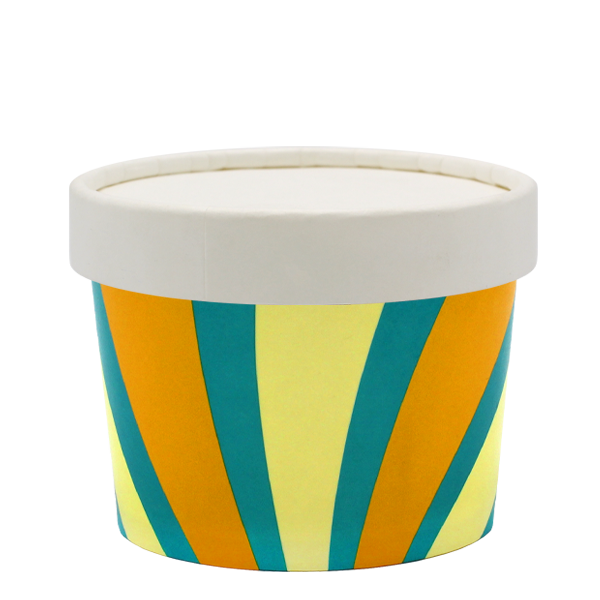 Tas Ice Cream Tubs 1 scoop _4oz` / Paper Lids / 500 Tubs Groovy Ice Cream Tubs