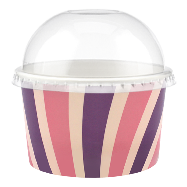 Tas Ice Cream Tubs 2 scoop _6oz` / Flip Up Domed Lids / 500 Tubs Groovy Ice Cream Tubs