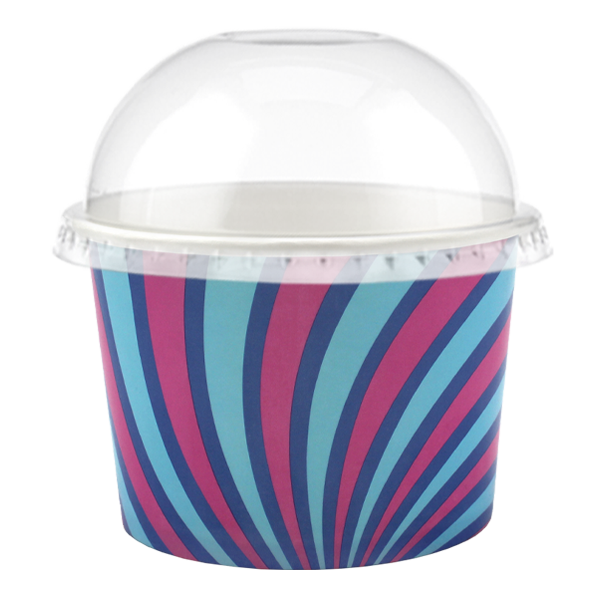 Tas Ice Cream Tubs 3 scoop _8oz` / Flip Up Domed Lids / 500 Tubs Groovy Ice Cream Tubs