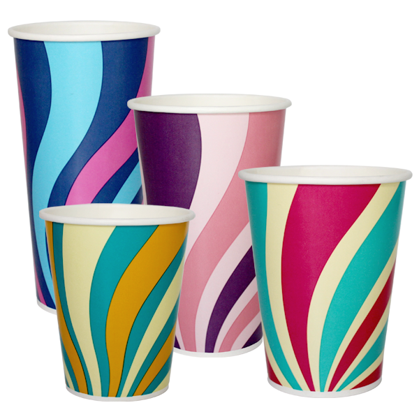 Dispo Cold Cups Groovy Paper Cold Drink Cups