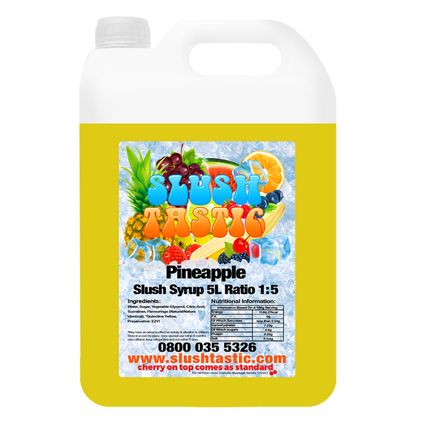 Corporate Vending Slush Syrup 5L Bottle Slushtastic Slush Syrup Pineapple