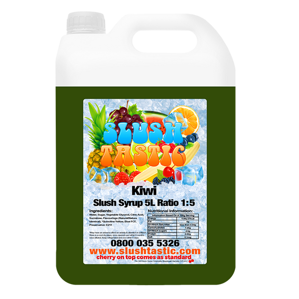 Corporate Vending Slush Syrup 5L Bottle Slushtastic Slush Syrup Kiwi