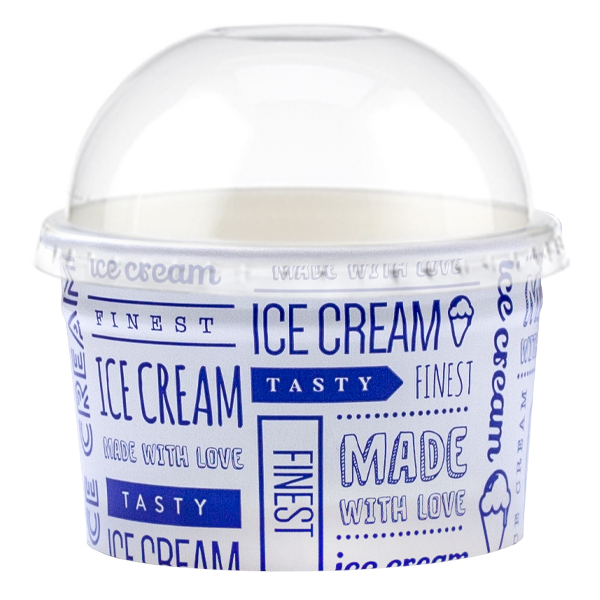 Tas Ice Cream Tubs 1 scoop _100ml` / Domed Lids / 50 Tubs Tas-ty Finest Ice Cream Tubs