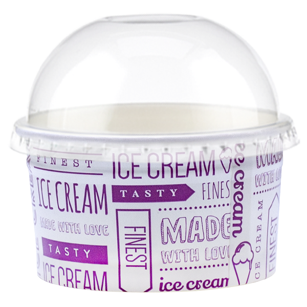 Tas Ice Cream Tubs 2 scoop _160ml` / Domed Lids / 50 Tubs Tas-ty Finest Ice Cream Tubs