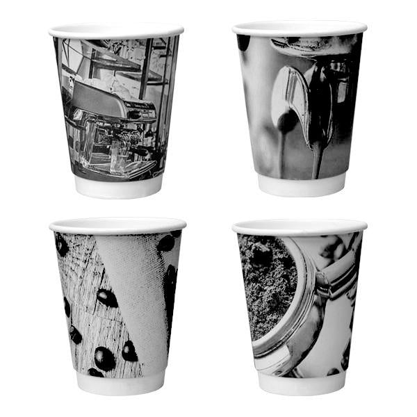 Dispo Double Wall Paper Cups Barista Mixed Design Double Wall