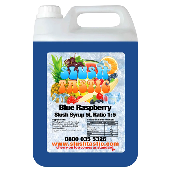 Corporate Vending Slush Syrup 5L Bottle Slushtastic Syrup Blue Raspberry