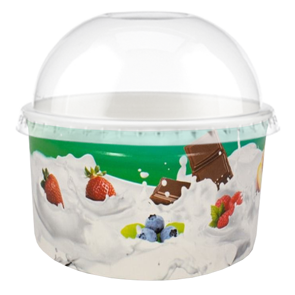 Tas Ice Cream Tubs 2 scoop _160ml` / Domed Lids / 100 Tubs TAS-ty Fruity Ice Cream Tubs