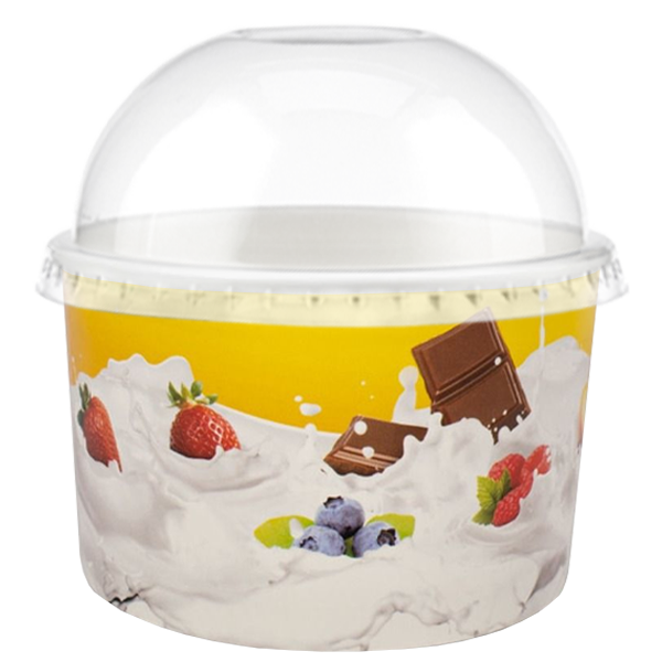 Tas Ice Cream Tubs 3 scoop _280ml` / Domed Lids / 100 Tubs TAS-ty Fruity Ice Cream Tubs