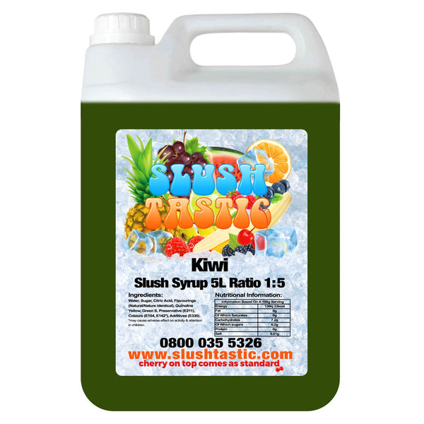 Corporate Vending Slush Syrup 5L Bottle Slushtastic Syrup Kiwi