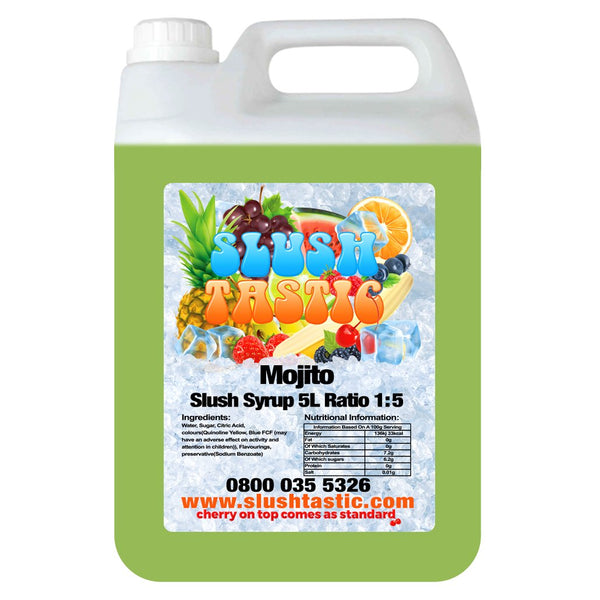 Corporate Vending Slush Syrup 5L Bottle Slushtastic Syrup Mojito