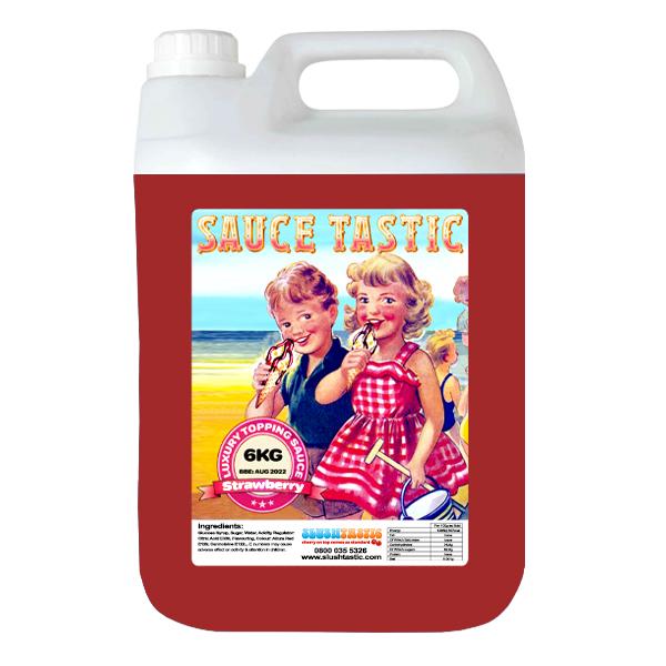 Tas Topping Sauce Strawberry / 6kg Bottle Saucetastic Luxury Topping Sauce